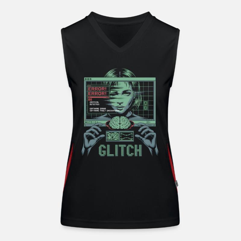 Error Glitch - Futuristisches Grafik T-Shirt Funktionelles Kontrast-Tank Top für Frauen