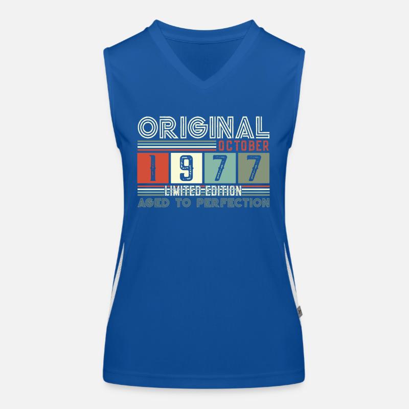 Original Octobre 1977 45th Birthday Gift Cool Débardeur respirant contrasté Femme
