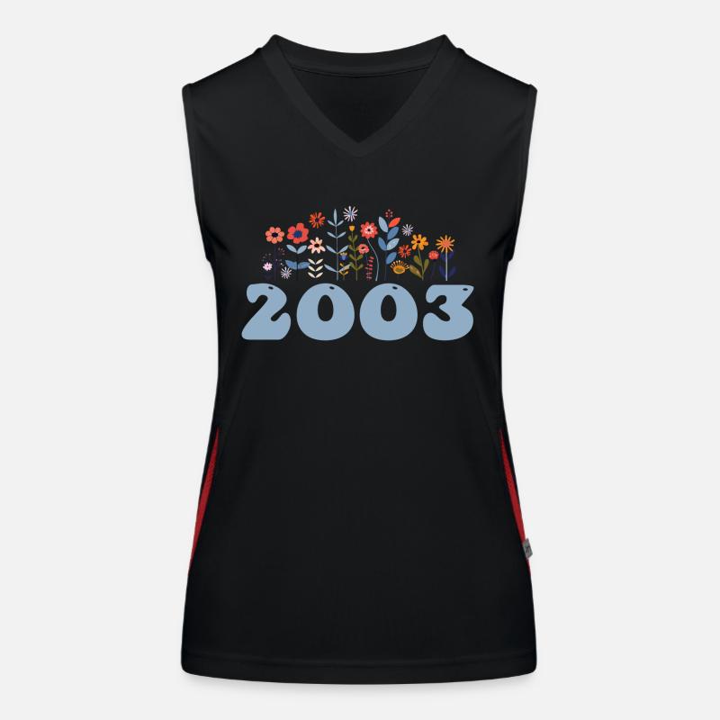 2003 Floral Pattern 2003 Floral Theme Flowers 2003 Women's Functional Contrast Tank Top