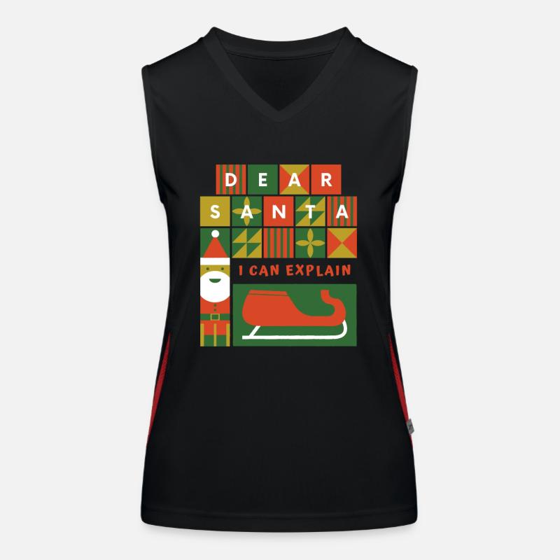 Dear Santa I Can Explain Funny Christmas Gift Women's Functional Contrast Tank Top