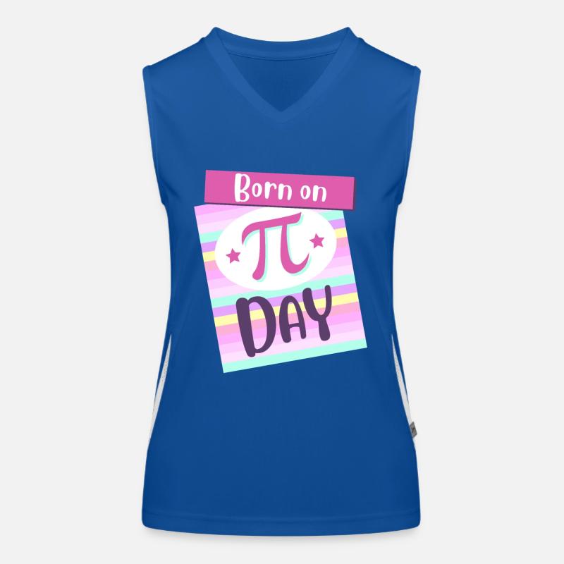 Born On Pi Day Big Pi Symbol Awesome 3.14 Pi Day Women's Functional Contrast Tank Top