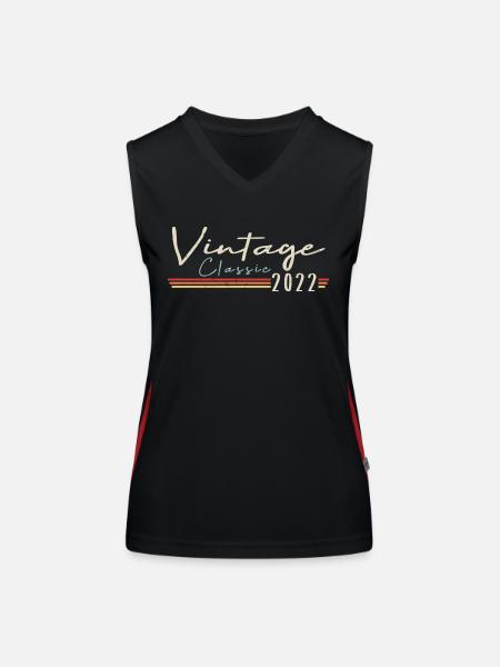 Vintage Original since 2022 Geburtstag Retro 2022 - Funktionelles Kontrast-Tank Top für Frauen - Schwarz/Rot - Vorne
