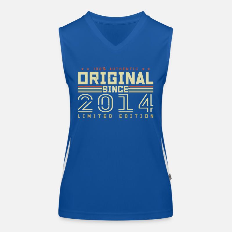 Original 2014 Retro 2014 Geburtstagsgeschenk Funktionelles Kontrast-Tank Top für Frauen