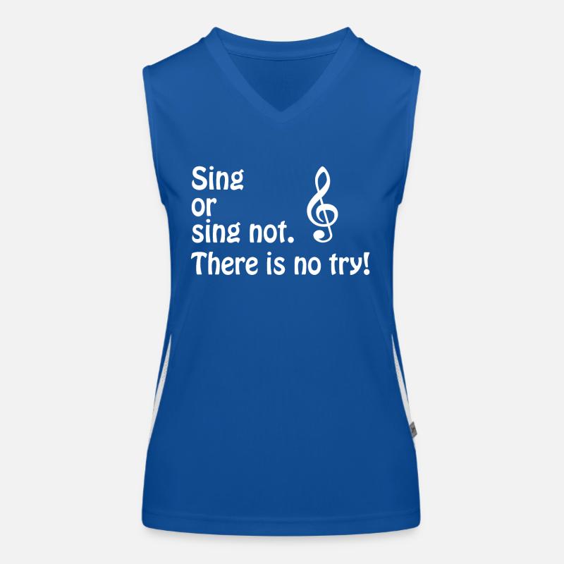 Sing or sing not. Treble clef - white Women's Functional Contrast Tank Top