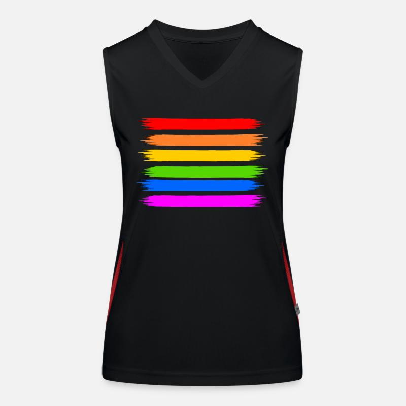 Regenbogen Regenbogenfahne Funktionelles Kontrast-Tank Top für Frauen