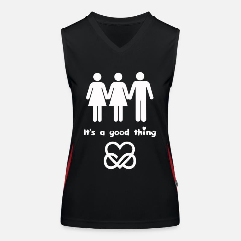 Polyamorie Liebe Swinger Beziehung Dreier Geschenk Funktionelles Kontrast-Tank Top für Frauen