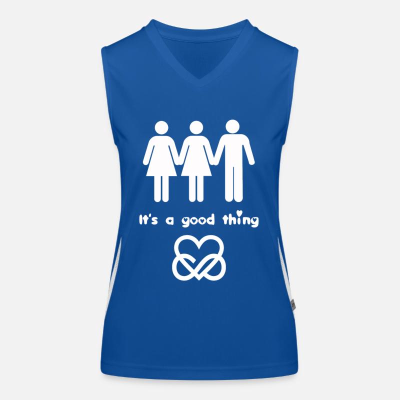 Polyamory Love Swinger Relationship Threesome Gift Women's Functional Contrast Tank Top