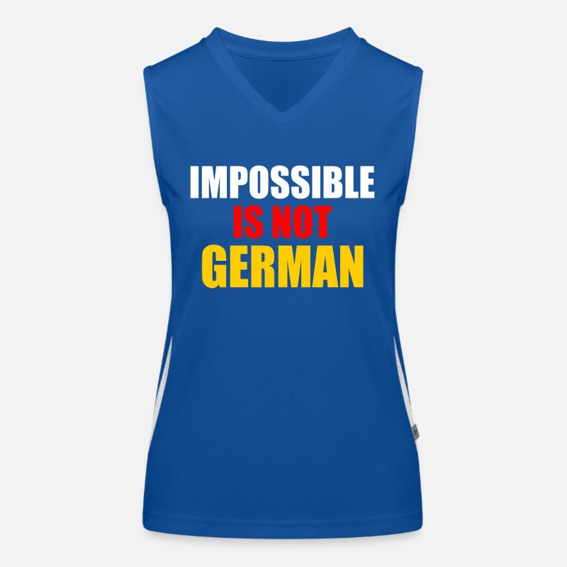 impossible is not german - germany Women's Functional Contrast Tank Top