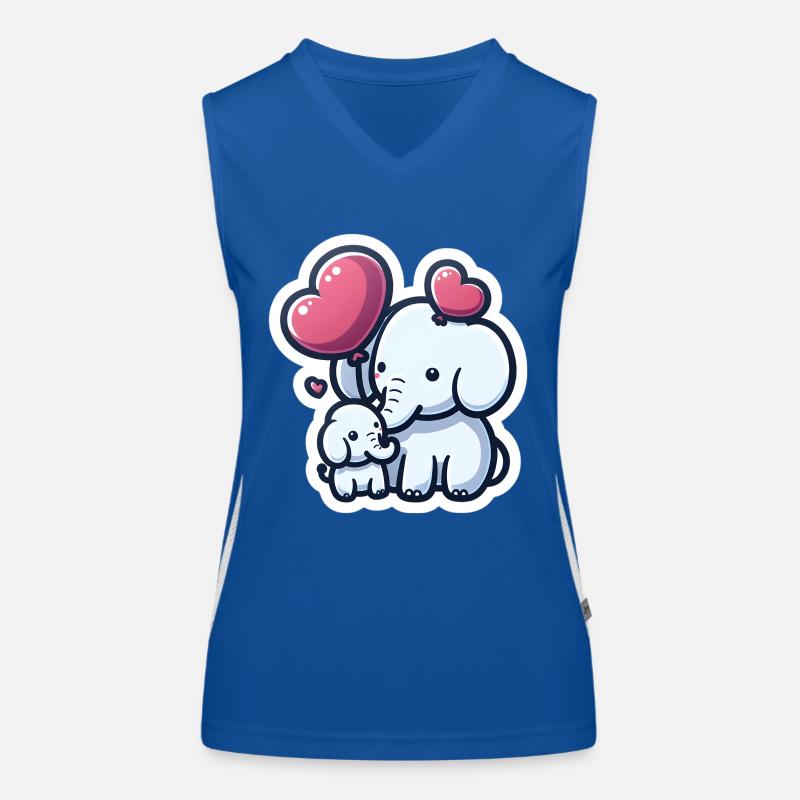 Mignon bébé éléphant avec maman éléphant ballon coeur Débardeur respirant contrasté Femme
