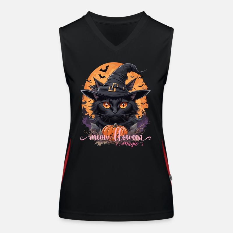 MEOW-LLOWEEN MAGIC Women's Functional Contrast Tank Top