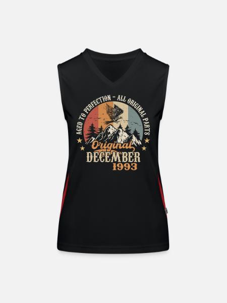 Dezember 1993 Jubiläum 1993 Legenden Dezember - Funktionelles Kontrast-Tank Top für Frauen - Schwarz/Rot - Vorne