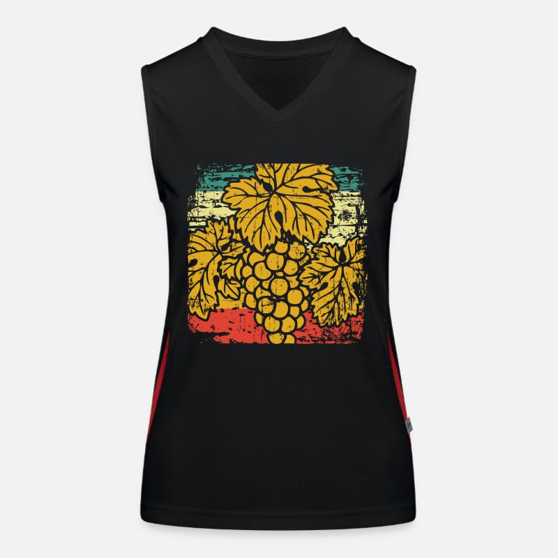 Grapes grape vine Women's Functional Contrast Tank Top