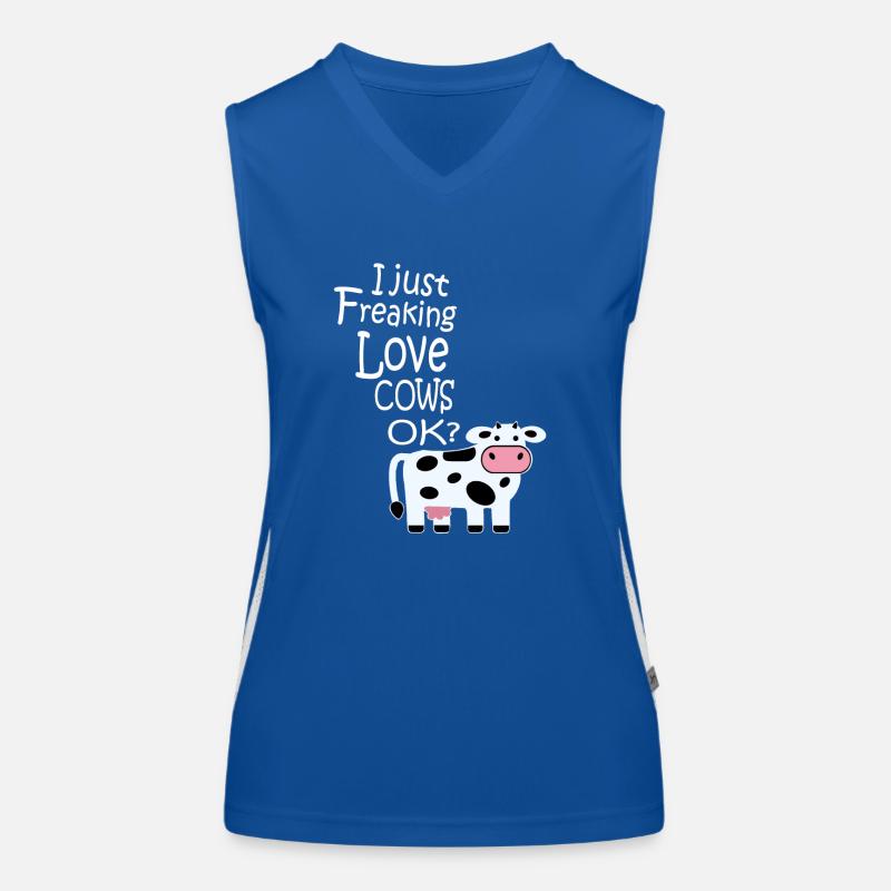 I just freaking love cows Geschenk bauer kuh liebe Funktionelles Kontrast-Tank Top für Frauen