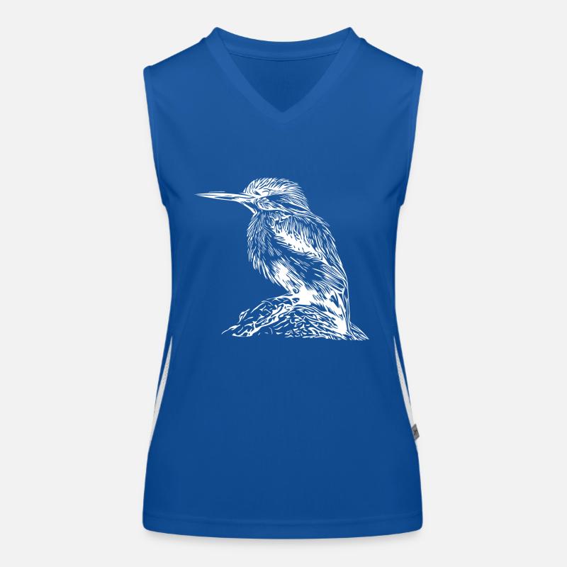 Süsser Eisvogel am Fluss Funktionelles Kontrast-Tank Top für Frauen