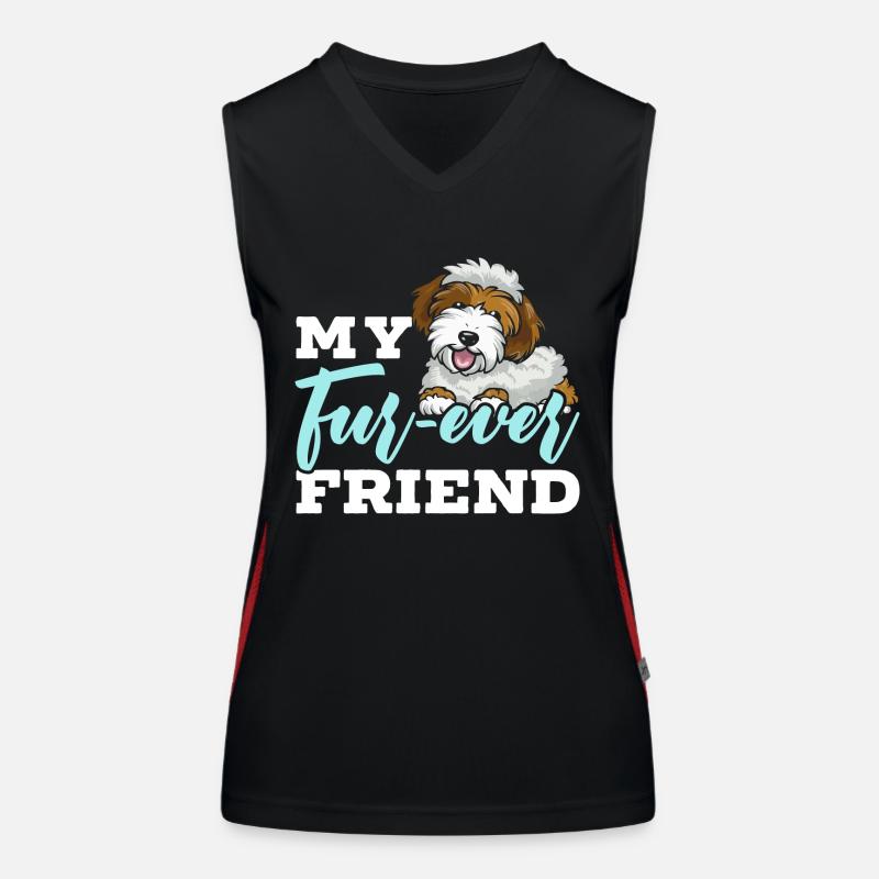 Chien Sheepadoodle mignon Débardeur respirant contrasté Femme