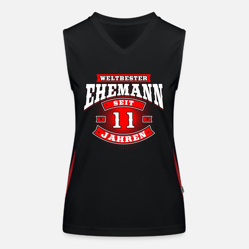 Ehemann Ehegatte Ehe Mann Geschenk 11 Jahre Funktionelles Kontrast-Tank Top für Frauen