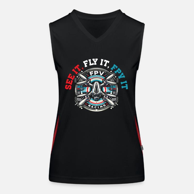 FPV drone pilot, remote control Women's Functional Contrast Tank Top