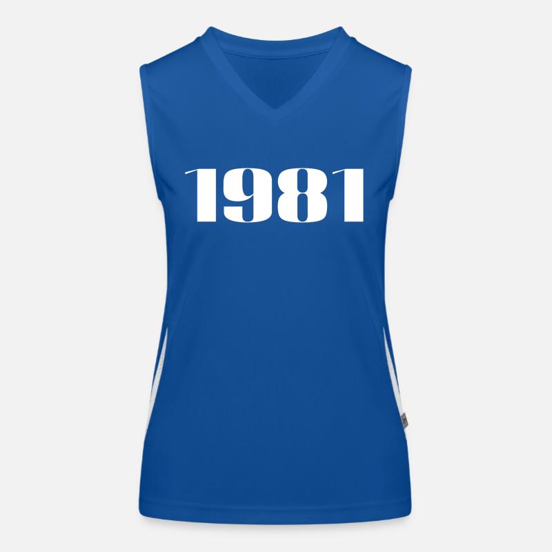 1981 - Geschenk geboren im Jahr 1981 Funktionelles Kontrast-Tank Top für Frauen