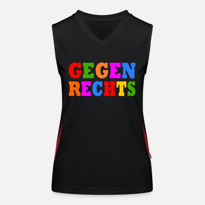 Gegen rechts Funktionelles Kontrast-Tank Top für Frauen