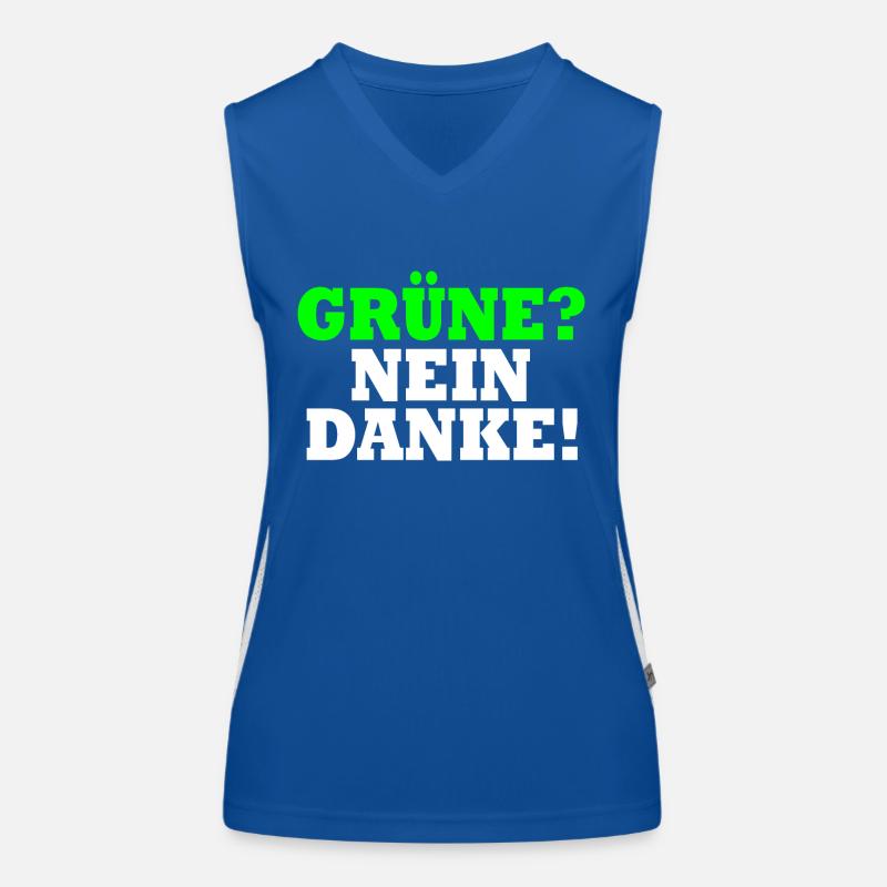 Grüne Nein Danke Funktionelles Kontrast-Tank Top für Frauen