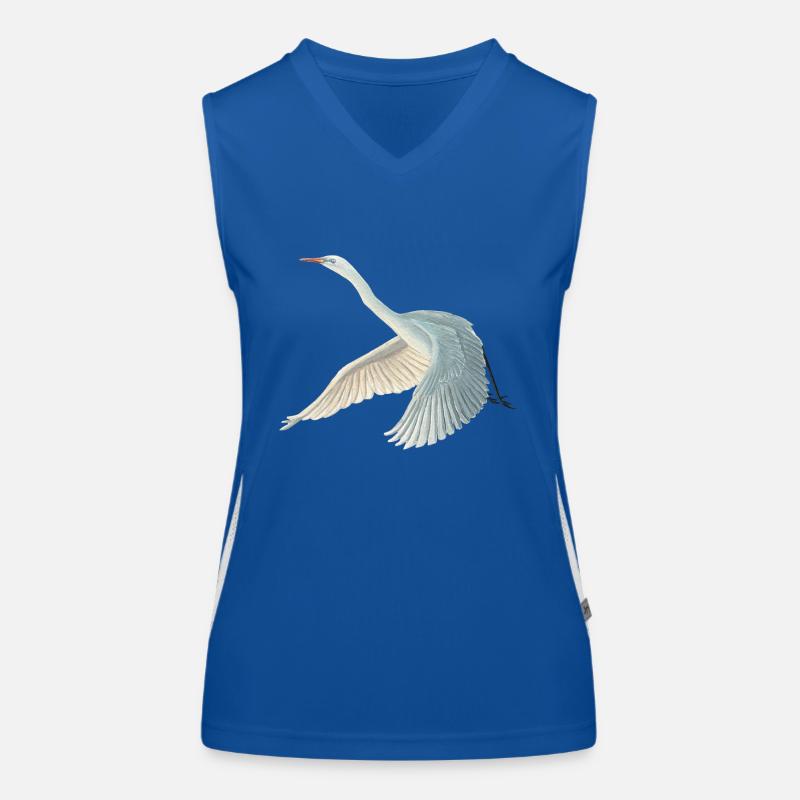 Illustration de grande aigrette blanche Débardeur respirant contrasté Femme