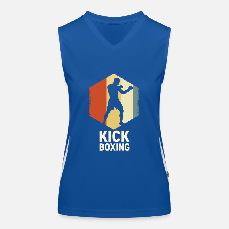 Retro Kickboxer Silhouette Funktionelles Kontrast-Tank Top für Frauen