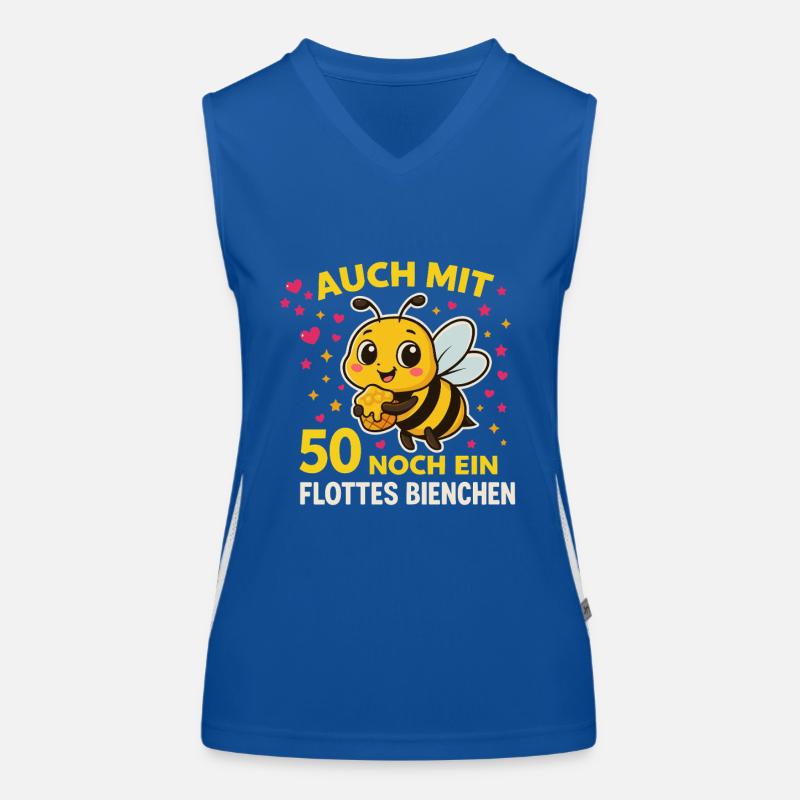 Auch mit 50 noch ein flottes Bienchen – Geburtstag Funktionelles Kontrast-Tank Top für Frauen