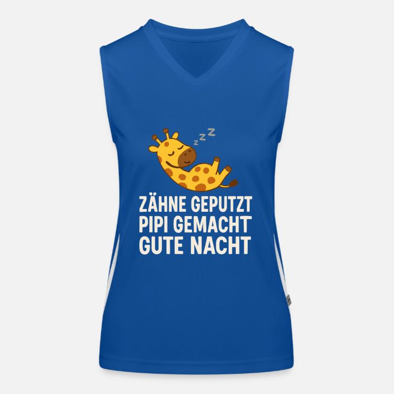 Teeth brushed, done, good night – giraffe Women's Functional Contrast Tank Top