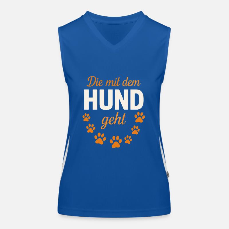 Die mit dem Hund geht – Pfotenliebe Design Funktionelles Kontrast-Tank Top für Frauen