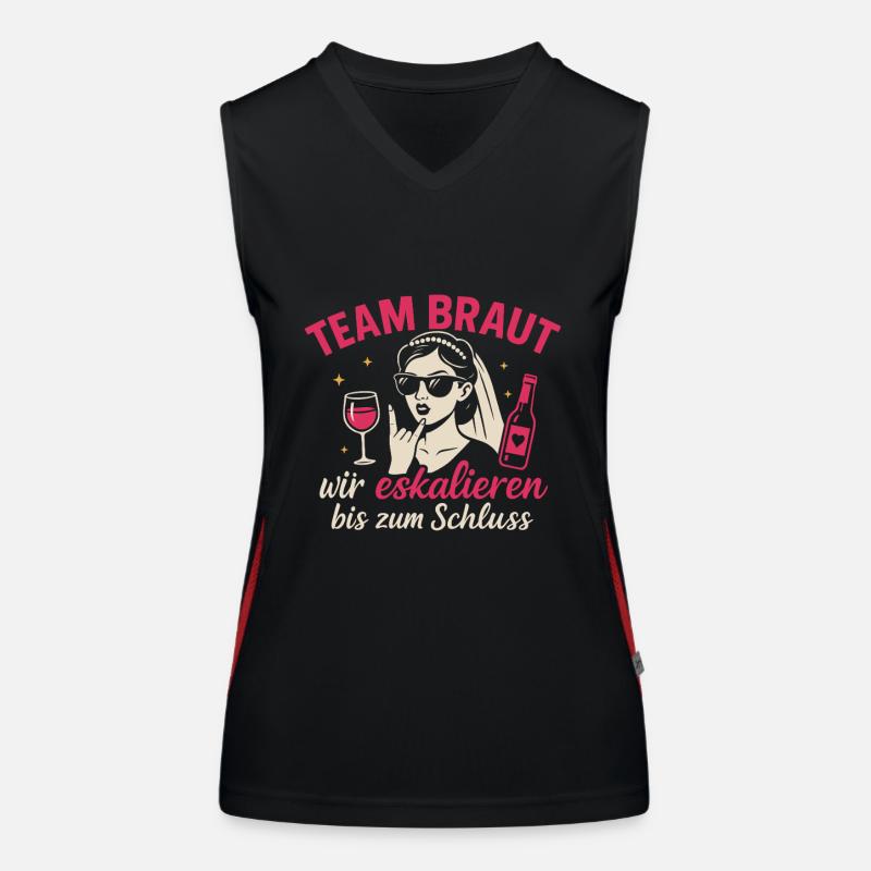 Team Bride – Bachelor Party Escalation in Style Women's Functional Contrast Tank Top
