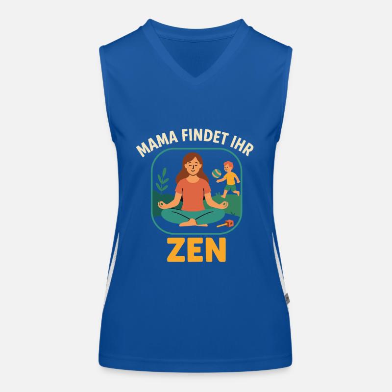 Mama Zen Spruch Funktionelles Kontrast-Tank Top für Frauen