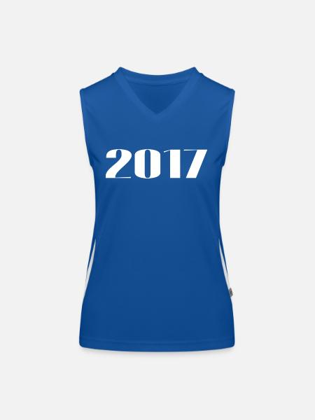 2017 - Geschenk geboren im Jahr 2017 - Funktionelles Kontrast-Tank Top für Frauen - Royal/Weiß - Vorne