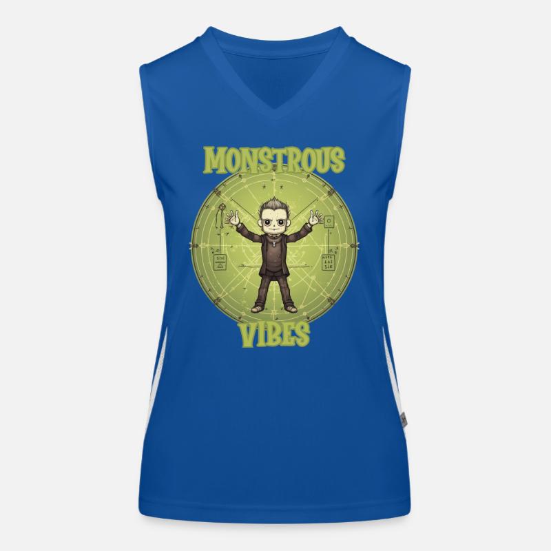 Monströse Schwingungen, Franken-Monster Funktionelles Kontrast-Tank Top für Frauen