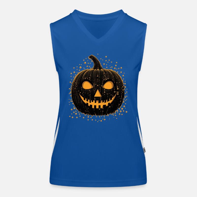 Unheimliche schwarze Jackolantern Funktionelles Kontrast-Tank Top für Frauen
