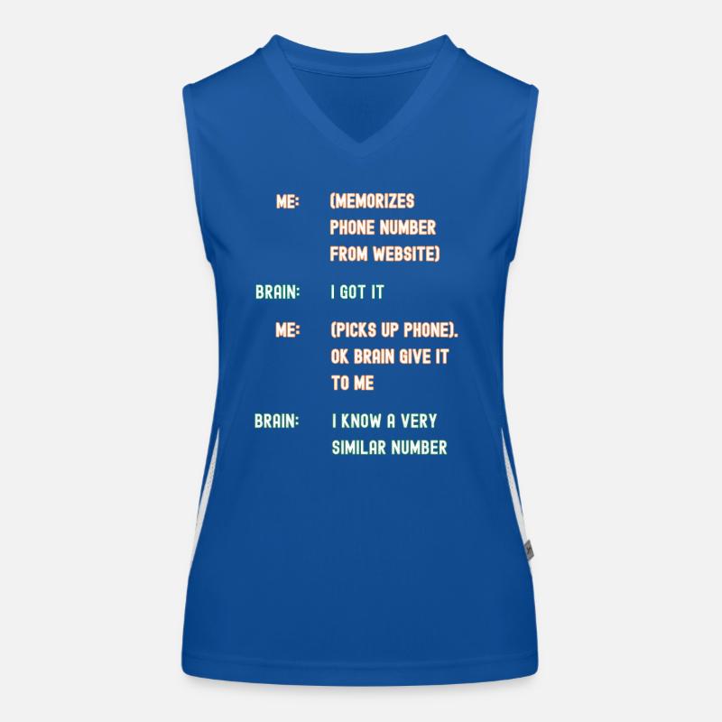 Bad Memory forget phone numbers Women's Functional Contrast Tank Top