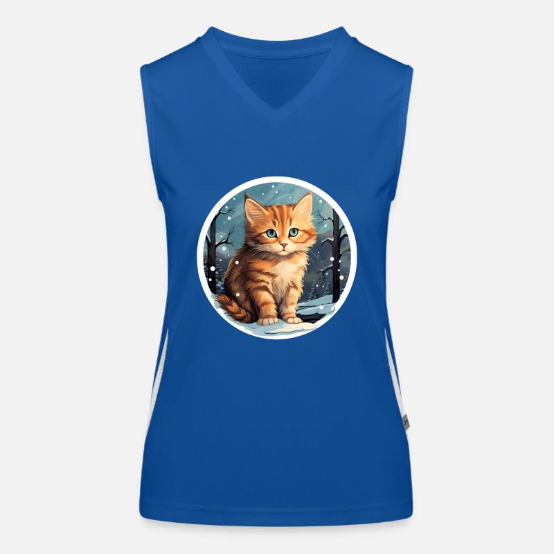 Cat in the snow Women's Functional Contrast Tank Top