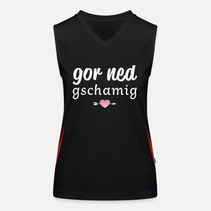 Gor ned gschamig Funktionelles Kontrast-Tank Top für Frauen