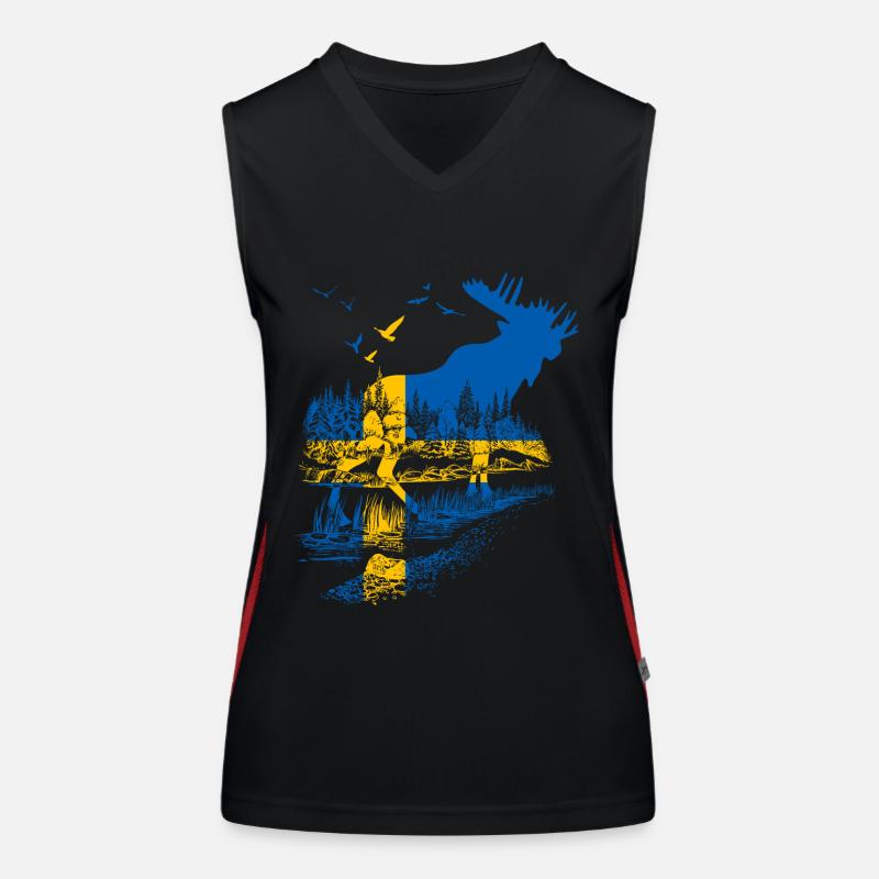 SCHWEDEN ELCH Funktionelles Kontrast-Tank Top für Frauen
