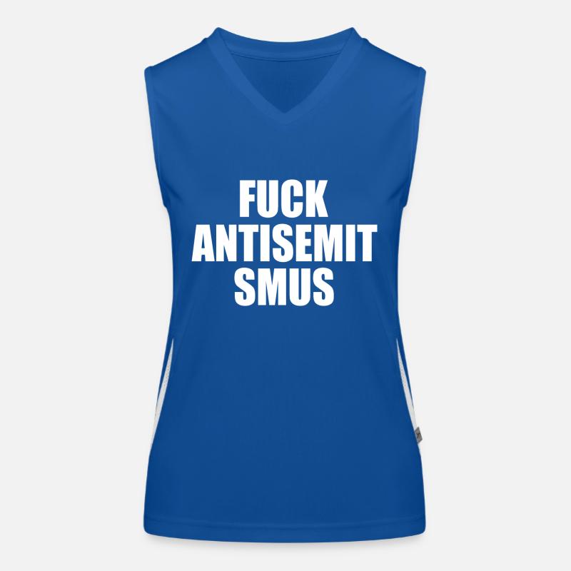 fuck antisemitismus Funktionelles Kontrast-Tank Top für Frauen