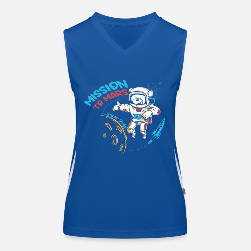 Brave Space Astronaut Bear Graphic Women's Functional Contrast Tank Top