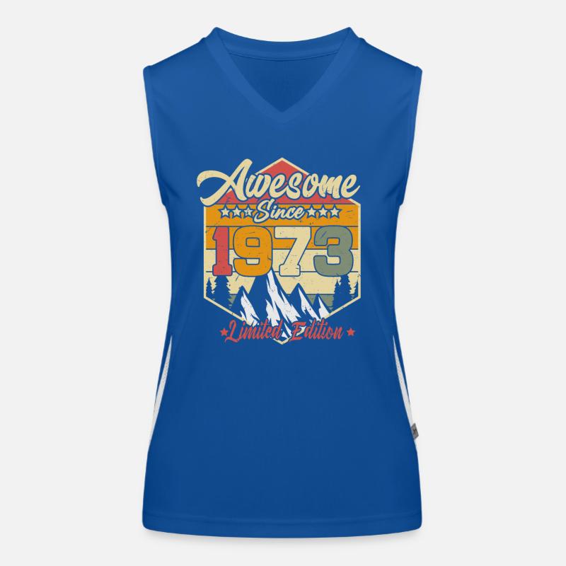 Born 1973 50 years birthday Women's Functional Contrast Tank Top