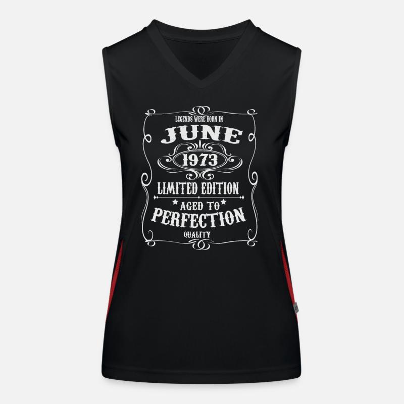 Legends were born in June 1973 Women's Functional Contrast Tank Top