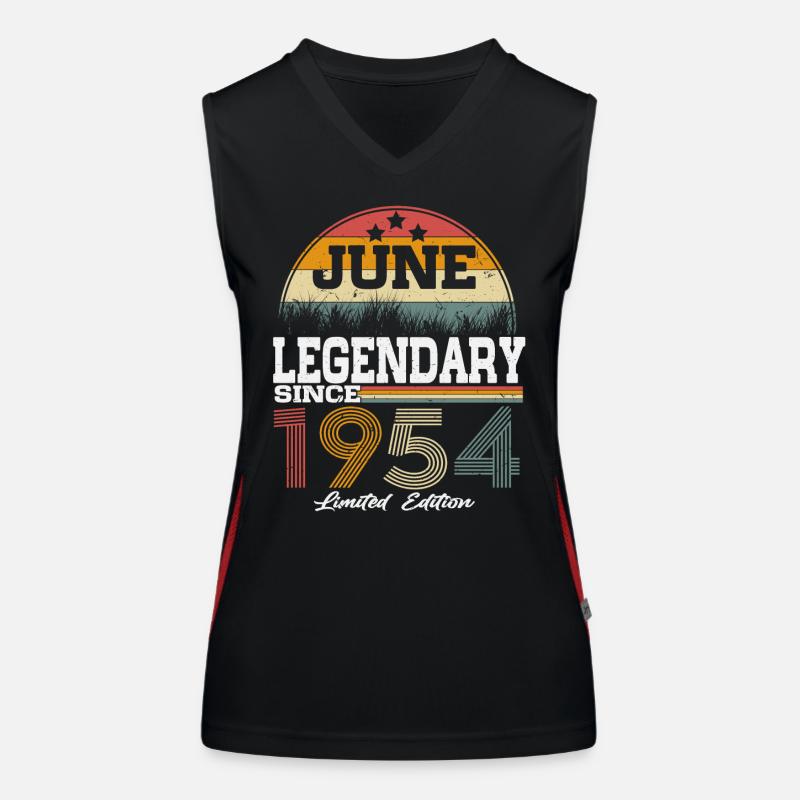 Legenden wurden im Juni 1954 geboren Funktionelles Kontrast-Tank Top für Frauen