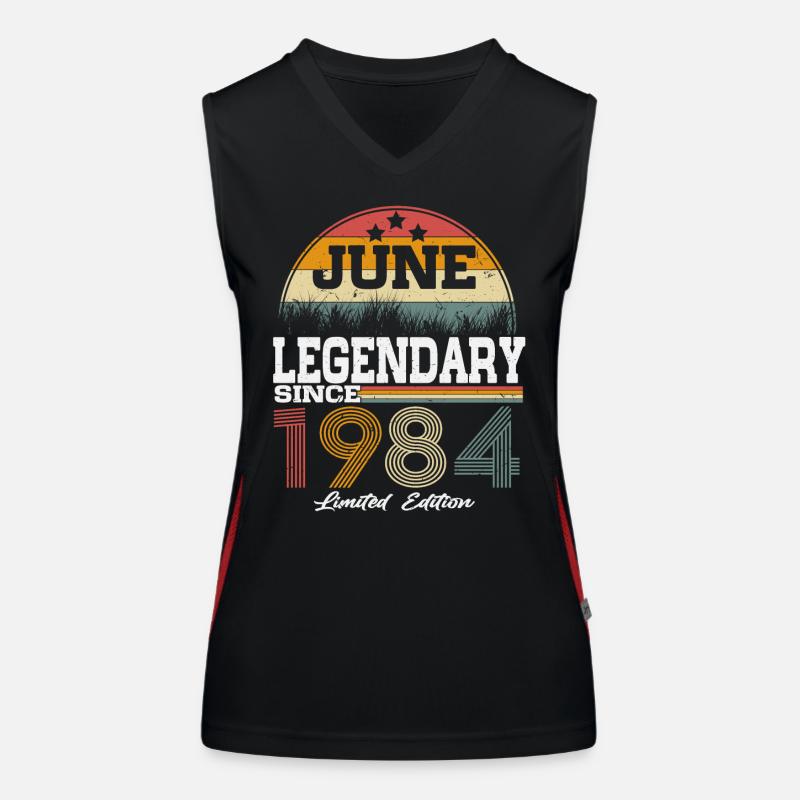 Legenden wurden im Juni 1984 geboren Funktionelles Kontrast-Tank Top für Frauen