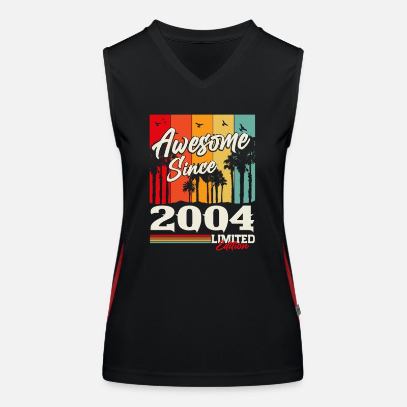 2004 geboren Vintage Retro Geburtstag Geschenk Funktionelles Kontrast-Tank Top für Frauen