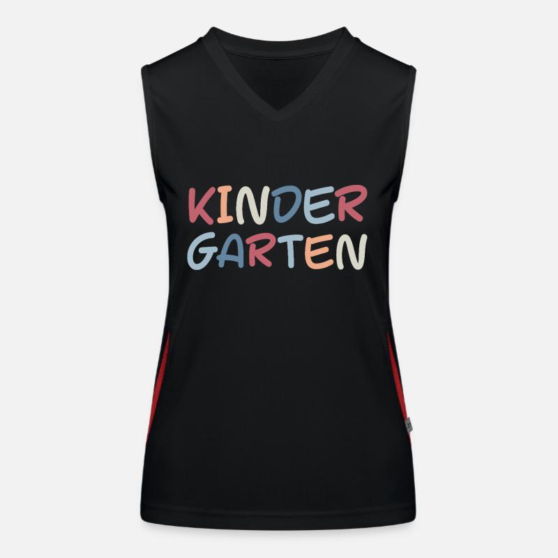 Schriftzug Kindergarten Kleinkinder Funktionelles Kontrast-Tank Top für Frauen