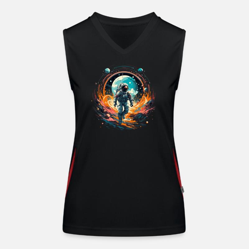 Cooles Astronauten Design Funktionelles Kontrast-Tank Top für Frauen