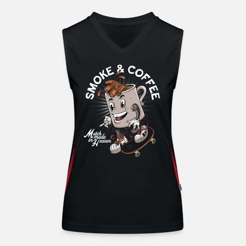 Zigaretten und Kaffee Funktionelles Kontrast-Tank Top für Frauen