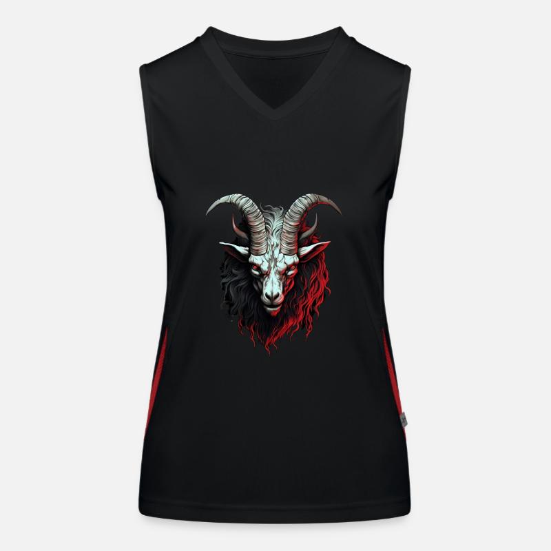 Halloween Horror Ziege Funktionelles Kontrast-Tank Top für Frauen