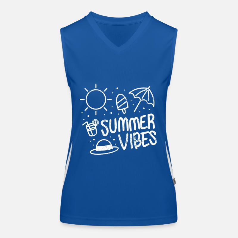 SOMMER AUSSTRAHLUNG EIS STIEL SONNE SCHIRM SPRUCH Funktionelles Kontrast-Tank Top für Frauen